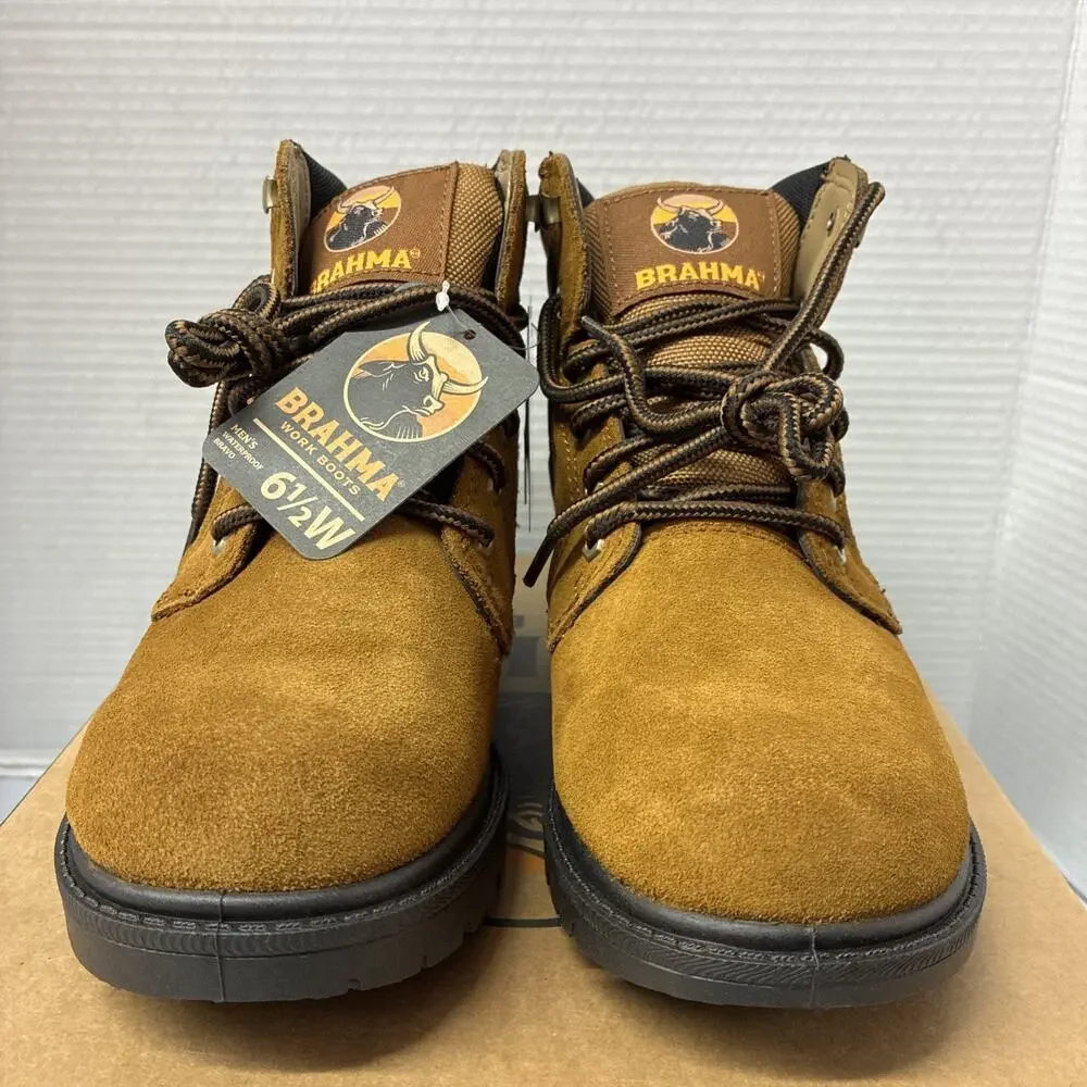 Brahma Men's Brown Work Boots Waterproof Bravo Size 6.5W Wide Oil Resistant